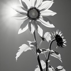 SPF - Sunlit Sunflower Monochrome Art Print