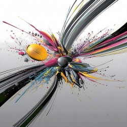 Vector Bloom – Kinetic Paint Splashes Print