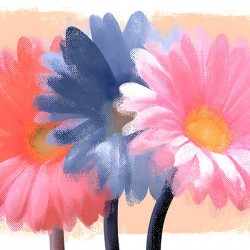 Cotton Candy Gerbera – Pink Blue Daisy Print