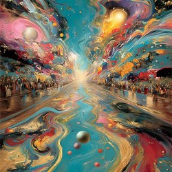 Cosmic Avenue – Surreal Planet Road Print