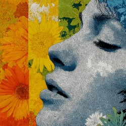Spectrum Daydream - Floral Spectrum Portrait Art Print