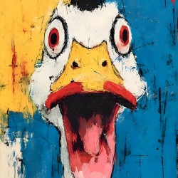 Quack Attack – Abstract Animal Portrait Print