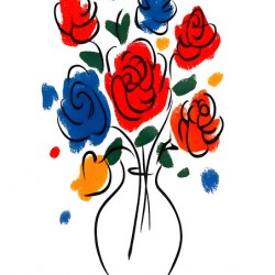 Joyful Lines – Modern Abstract Bouquet Print