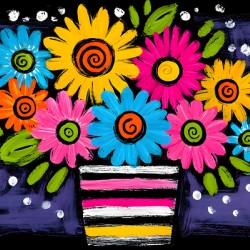 Party in a Planter – Playful Folk Pop Floral Print