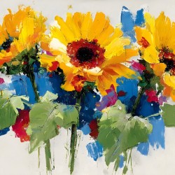Palette of Sunlight – Sunflower Impasto Print
