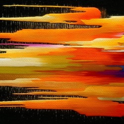 Sonic Strata – Horizontal Streaks Abstract Print