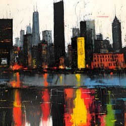 City Sparks – Abstract Skyline Print