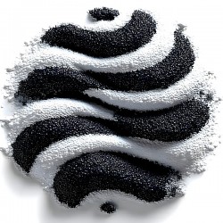 Zebra Orbit – Monochrome Ripple Sphere Print