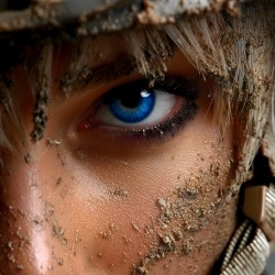 Blue Resolve – Warrior Portrait Art Print