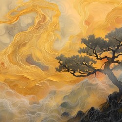 Kintsugi No Kumo 金継ぎの雲 - Clouds Of Kintsugi - Japanese Abstract Art Prints