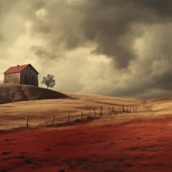 Crimson Harvest – Barn and Landscape Print