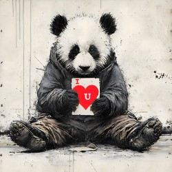 Street Panda – I Love You Print
