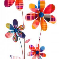 Plaid Botanica 5 - Retro Floral Art Prints