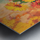 Sunburst In A Teal Vase - Sunflower Vase Art Prints Metal print