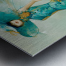 The Lady in Turquoise – Vintage Fashion Art Print Metal print