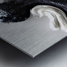 Ivory & Onyx Collision – Abstract Paint Splash Print Metal print