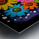 Party in a Planter – Playful Folk Pop Floral Print Metal print