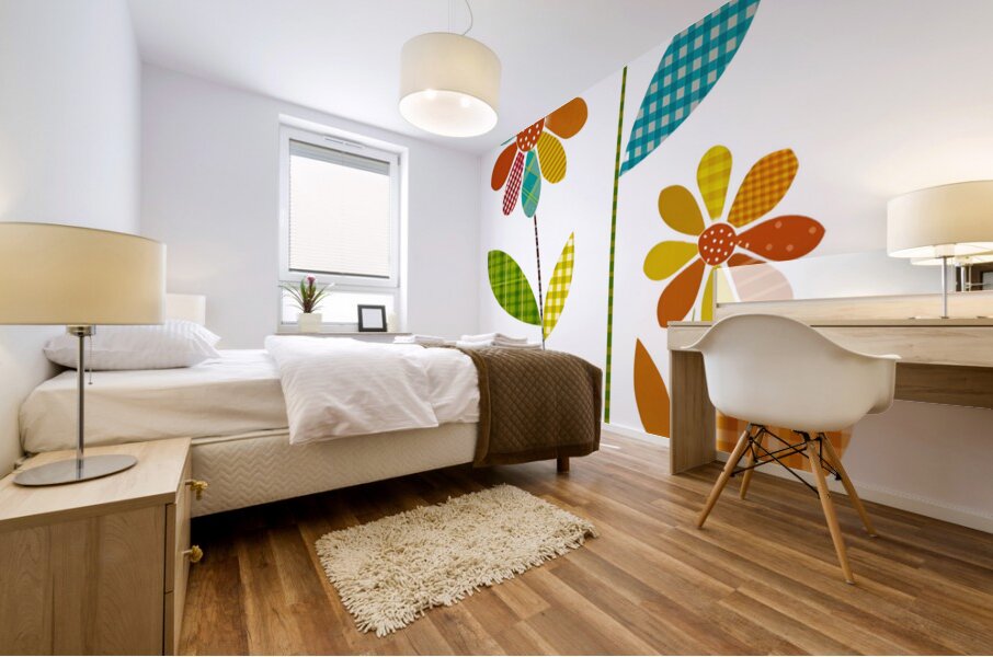 Plaid Botanica 2 - Modern Floral Art Prints Mural print