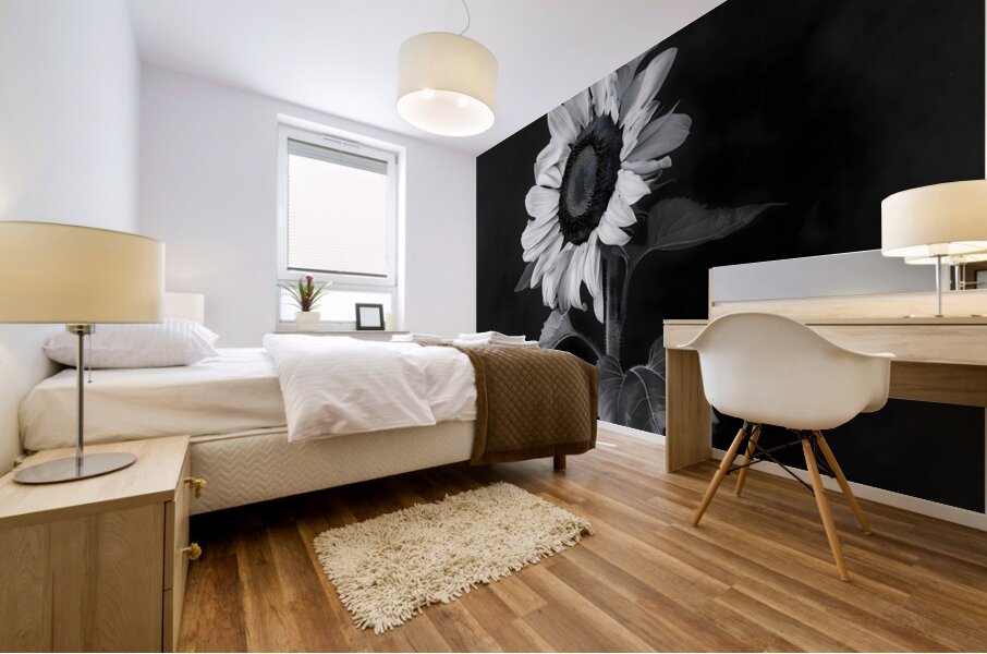 Sunflower Selfie 2 - Sunflower Portrait Art Prints Mural print