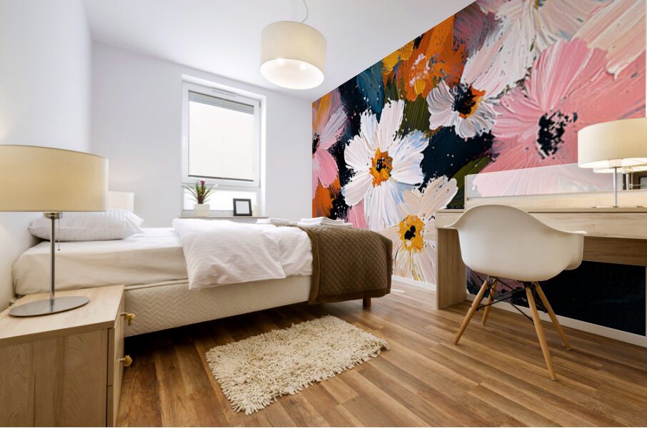 Petales Sauvages A Minuit - Wild Petals At Midnight - Nocturne Floral Art Prints Mural print