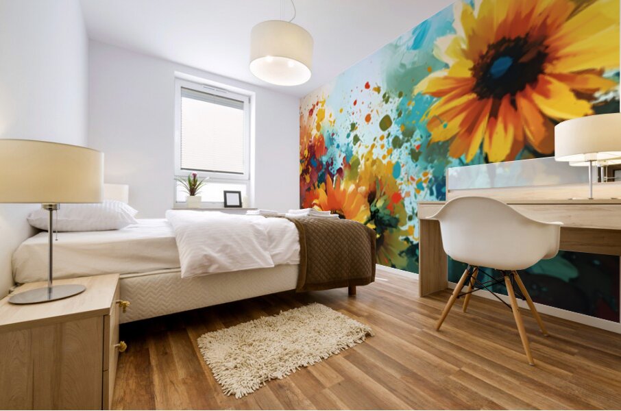 Petales En Feu - Petals On Fire - Wildflower Field Art Prints Mural print