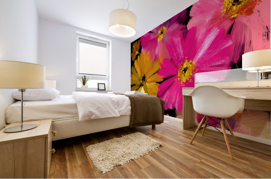 Luce Che Sboccia Nel Buio - Light That Blooms In The Dark - Luminous Floral Art Prints Mural print