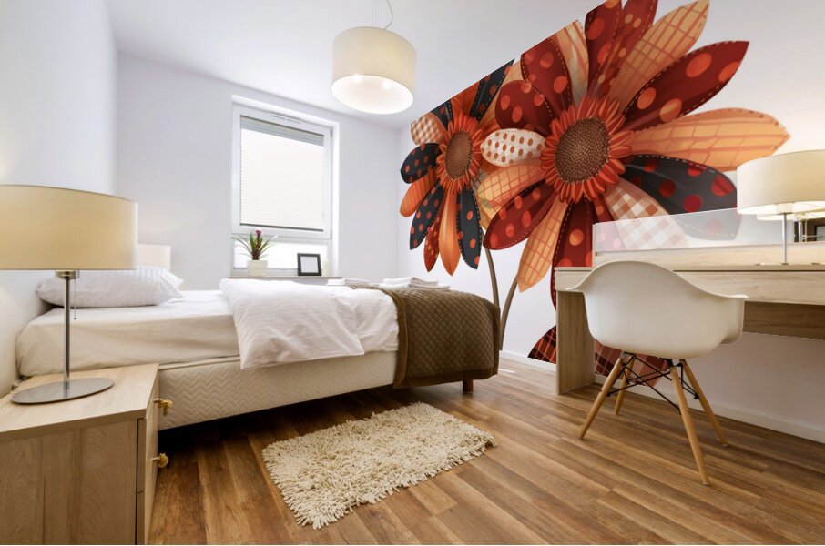 Plaid Botanica 28 - Modern Floral Art Prints Mural print