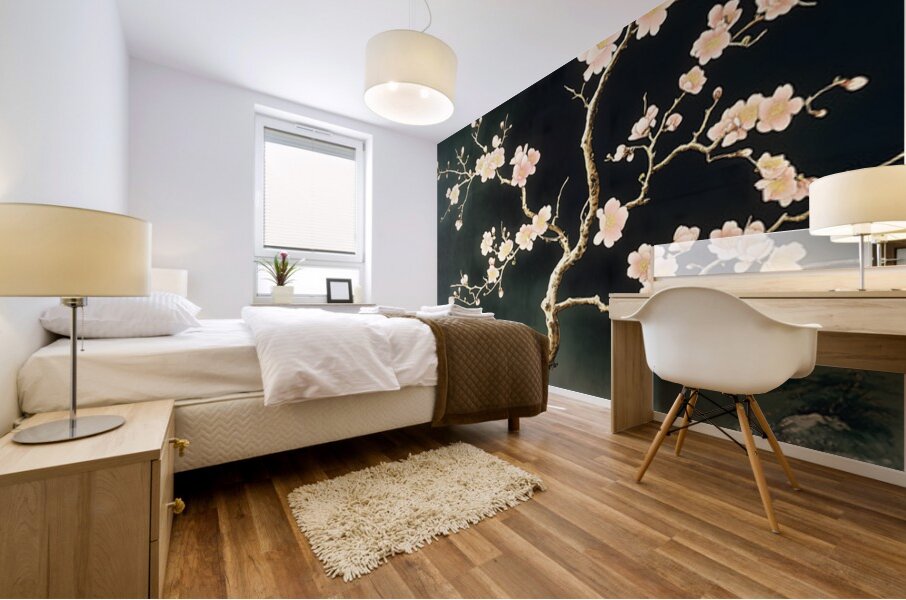 Sakura No Saku 桜の咲く - Blossom In Stillness - Japanese Cherry Blossom Art Prints Mural print