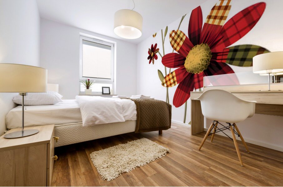 Plaid Botanica 32 - Contemporary Floral Art Prints Mural print