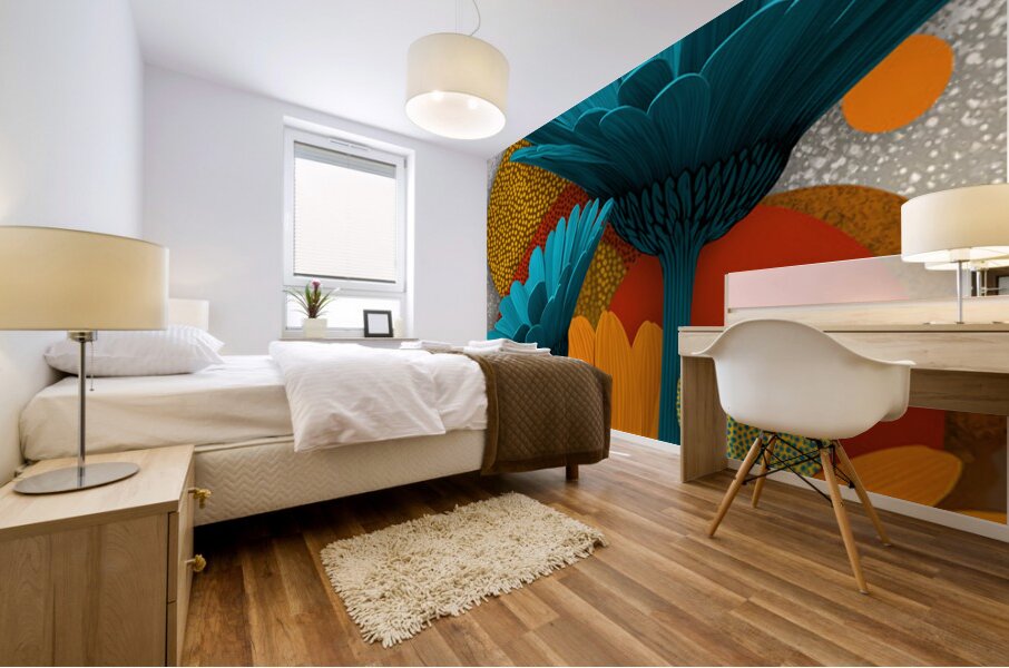 Atomic Petals – Modern Floral Art Print Mural print