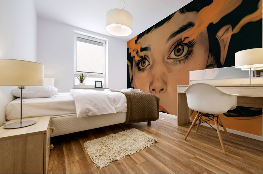 Eyes of Fire – Vintage Pop Portrait Art Print Mural print