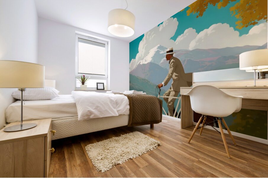 The Elegant Cyclist – Vintage Cycling Poster Art Print Mural print