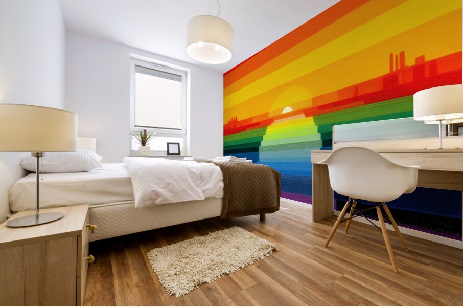 Spectrum Horizon – Steps to the Sun Abstract Art Print Mural print