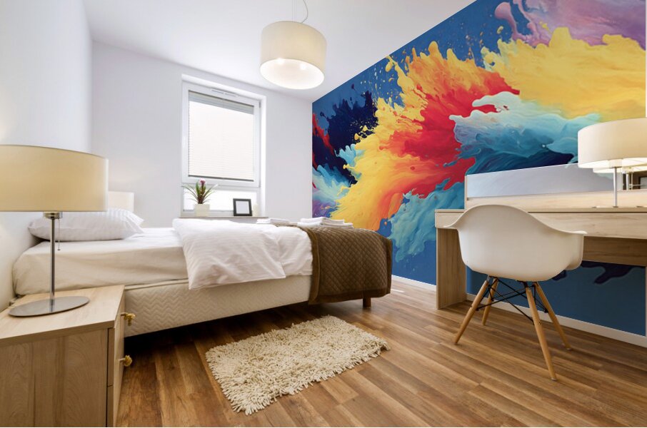 Prismatic Impact – Abstract Collision Art Print Mural print