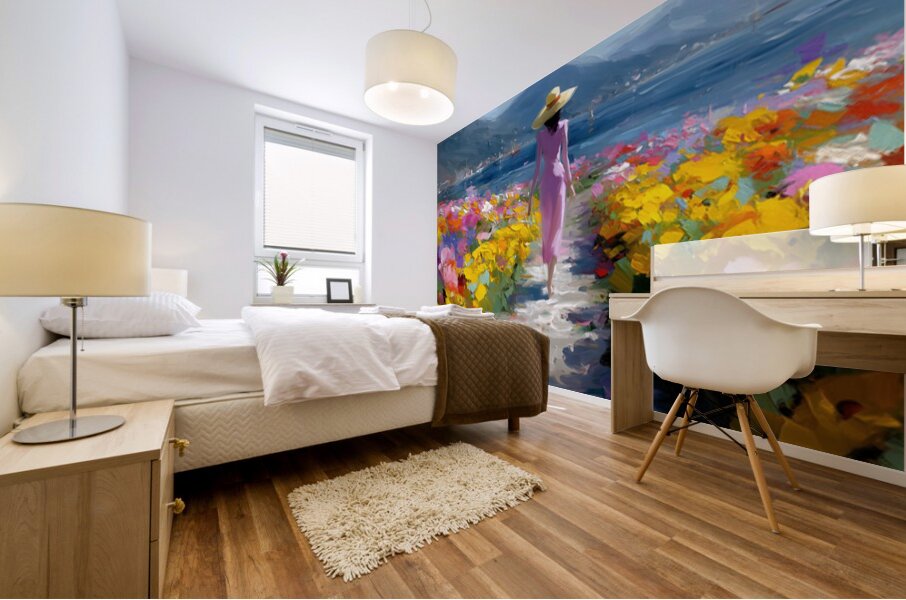 The Path – Impressionist Floral Landscape Print Mural print