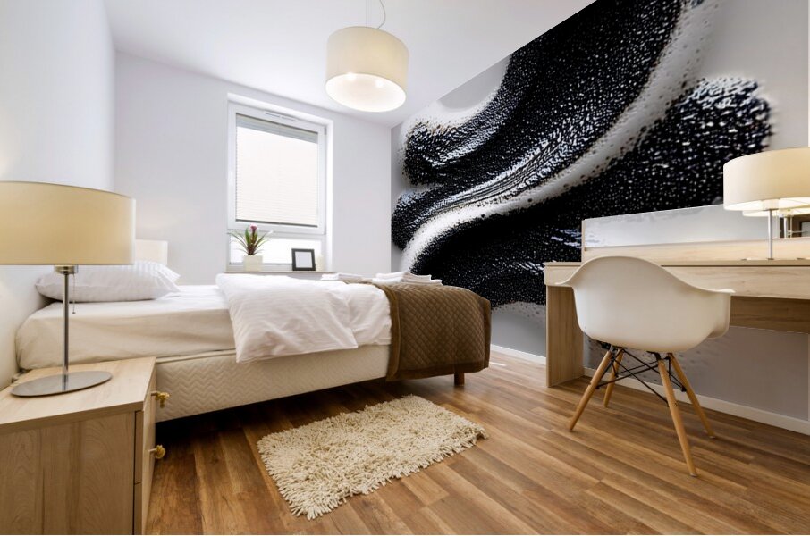 Duality Drip – Yin-Yang Abstract Print Mural print