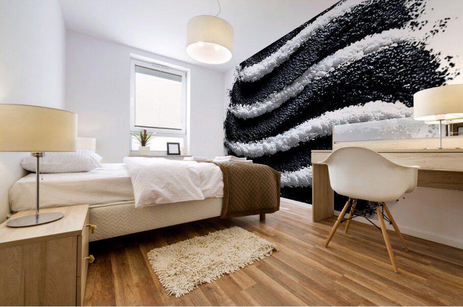 Lunar Strata – Layered Monochrome Sphere Print Mural print