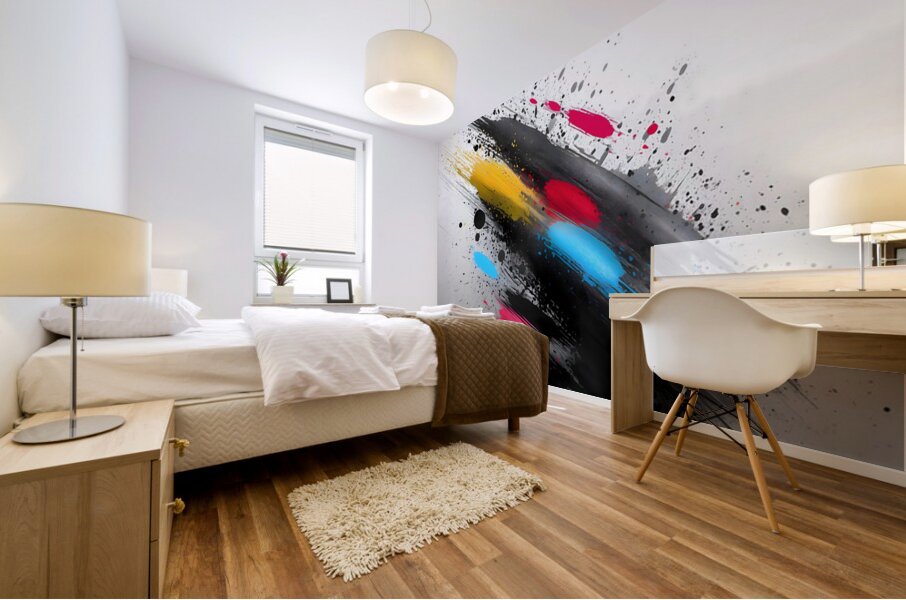 Impact Vector – Color Burst on Gray Print Mural print