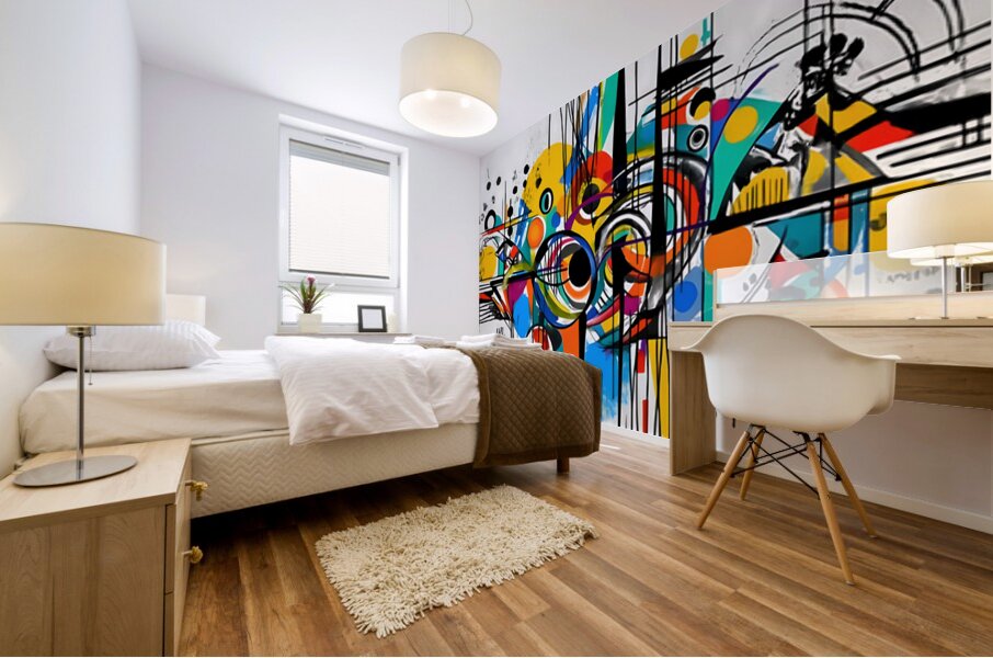 Tantrum – Explosive Line & Color Abstract Print Mural print