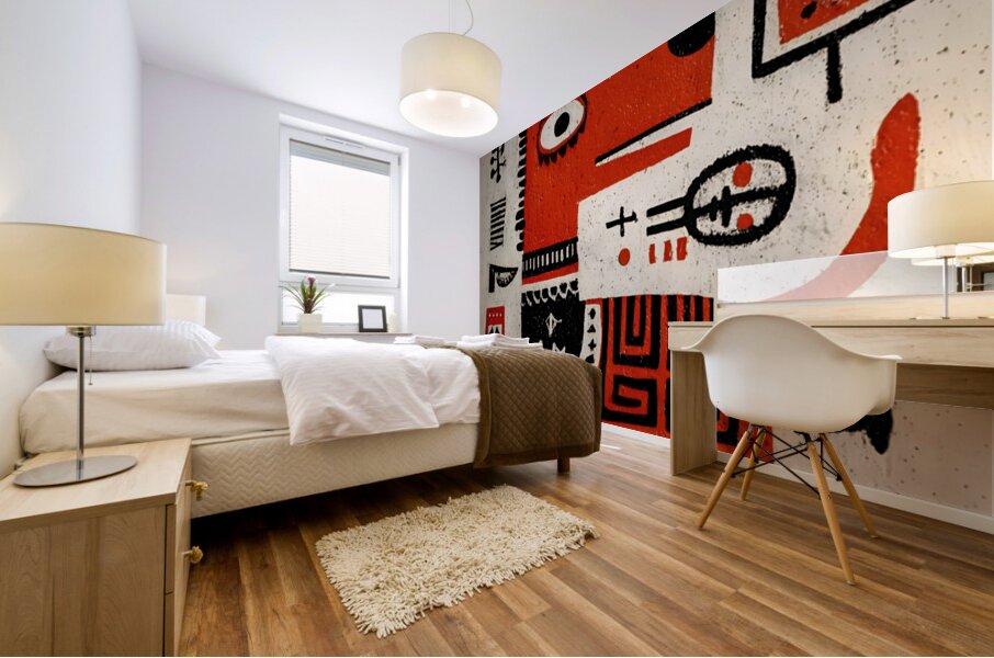 The Red King – Tribal Pop Expressionism Print Mural print