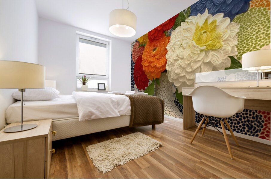 Cracked Bloom – Modern Dahlia Study Print Mural print