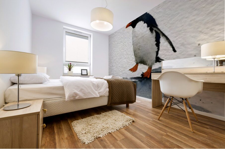 Watercolor Wanderer – Penguin Print Mural print
