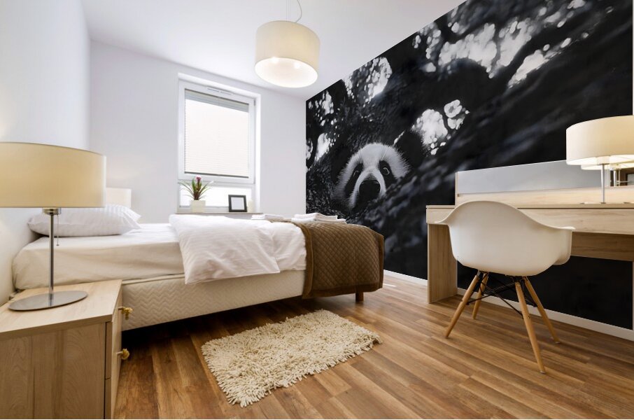 Peek-A-Boo – Panda Portrait Print Mural print