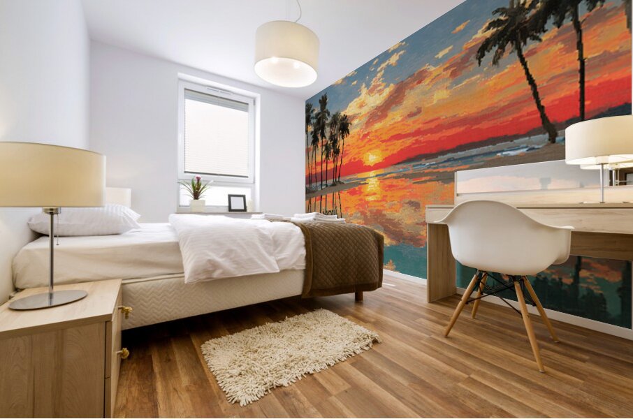 Firewater – Tropical Sunset Reflection Print Mural print
