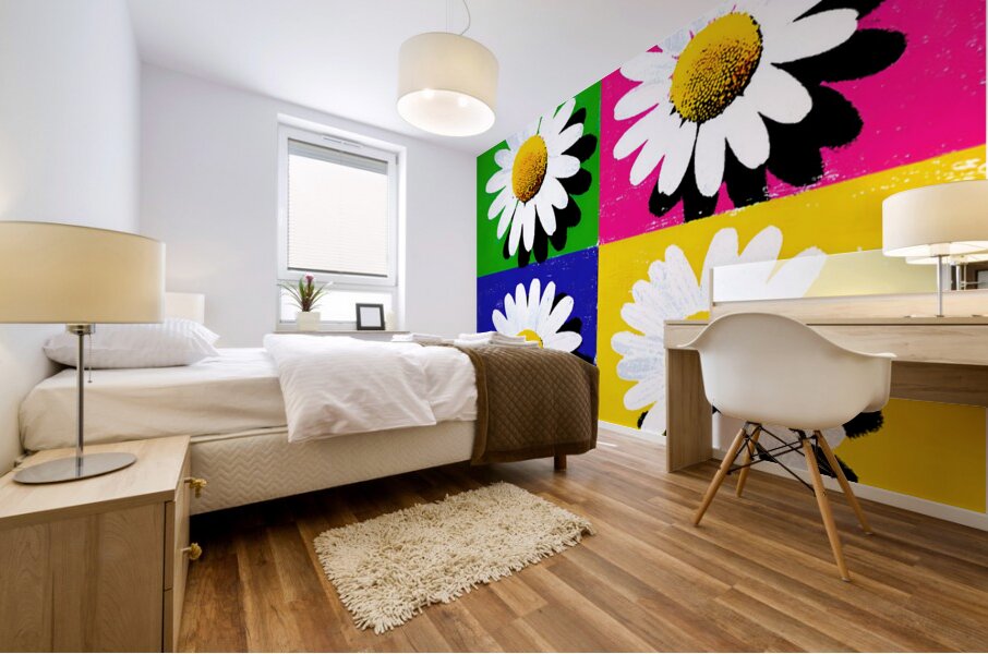 Daisy Days – Color Block Pop Art Print Mural print