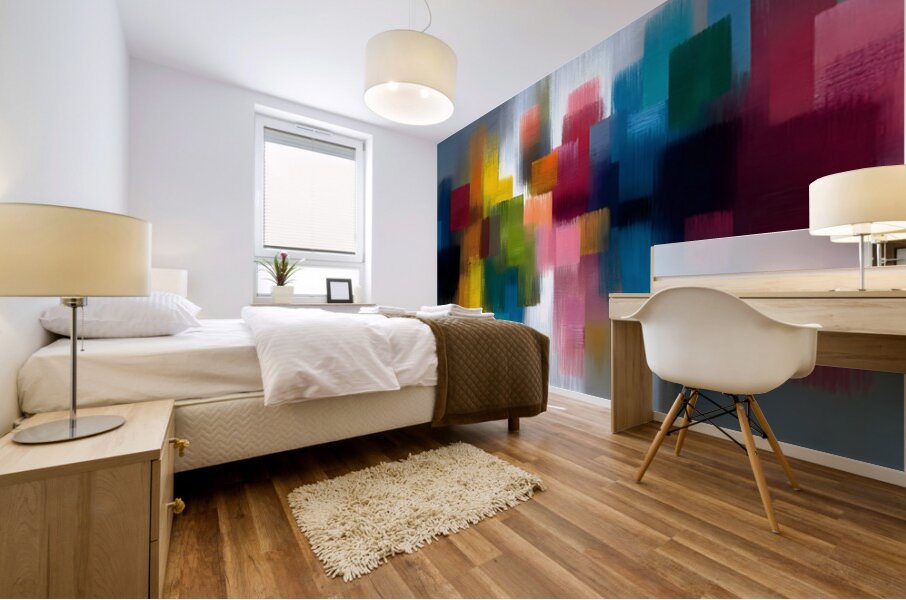 City Echoes - Color Block Abstract Print Mural print