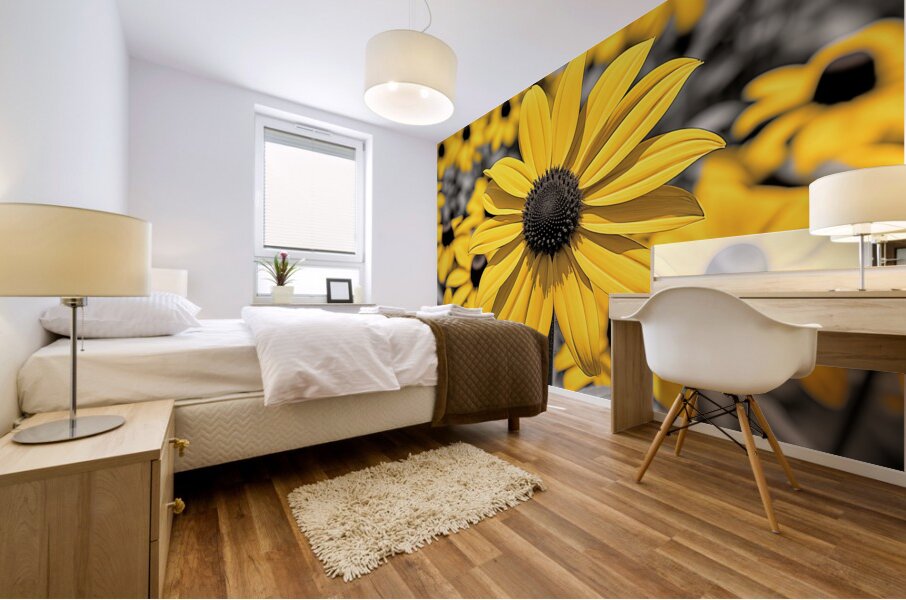 Radiant Reverie – Yellow Blossom Panorama Print Mural print