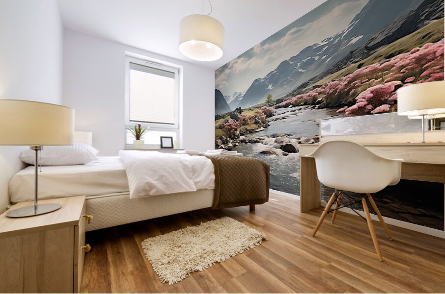 Valley of Serenity – Mountain Lake Landscape Print Mural print