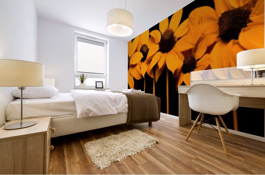 Field of Fire – Vibrant Sunflower Panorama Print Mural print