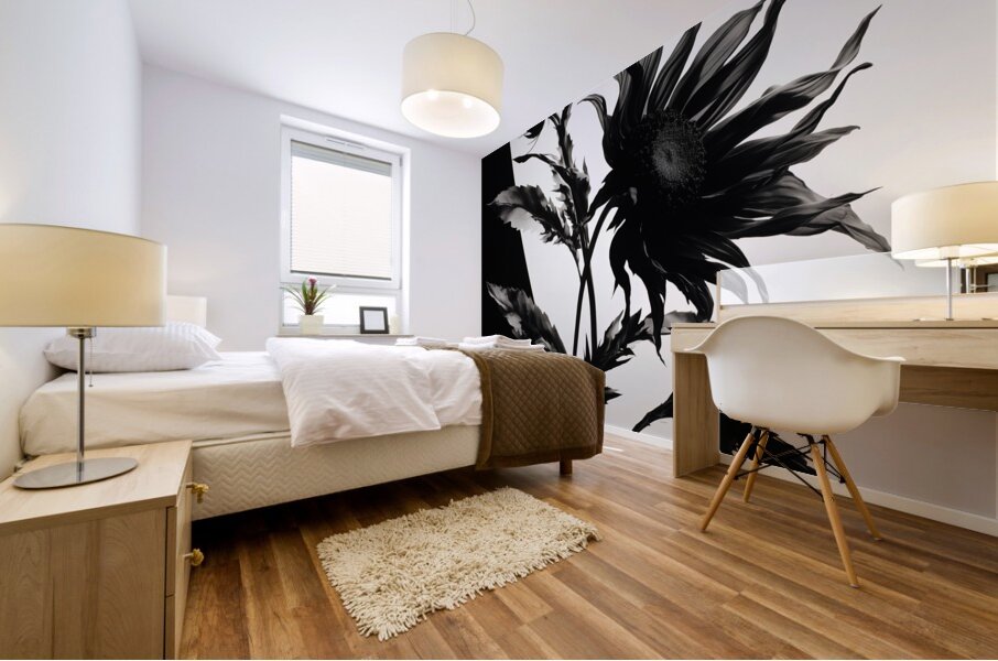 Black and White – Minimal Botanical Art Print Mural print